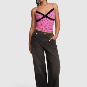 24/7 lounge modal lace trim cami