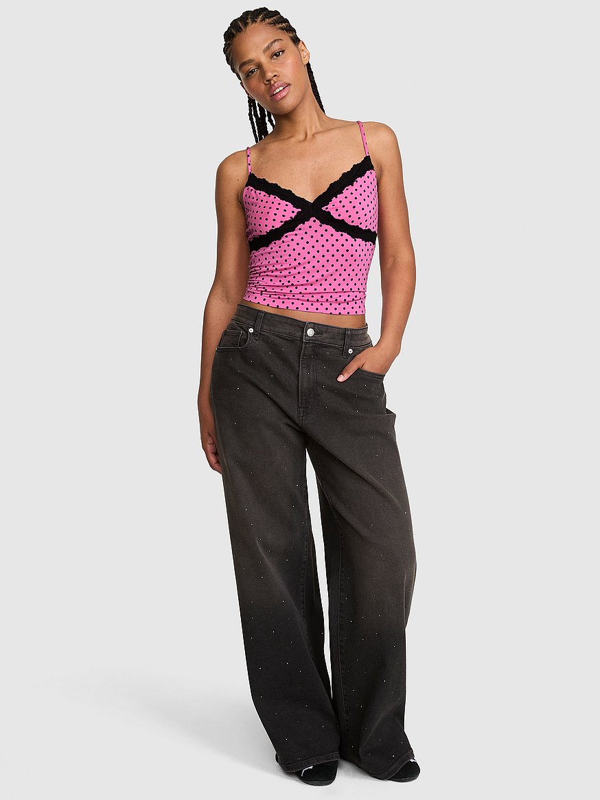 24/7 lounge modal lace trim cami 24/7 lounge modal lace trim cami