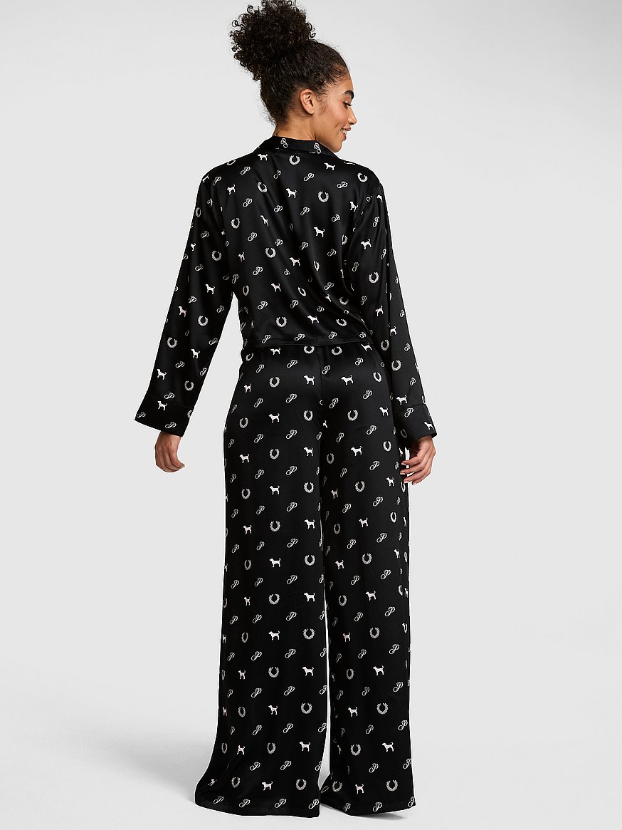 grwpink™ satin flyaway long sleeve & pants pajama set grwpink™ satin flyaway long sleeve & pants pajama set