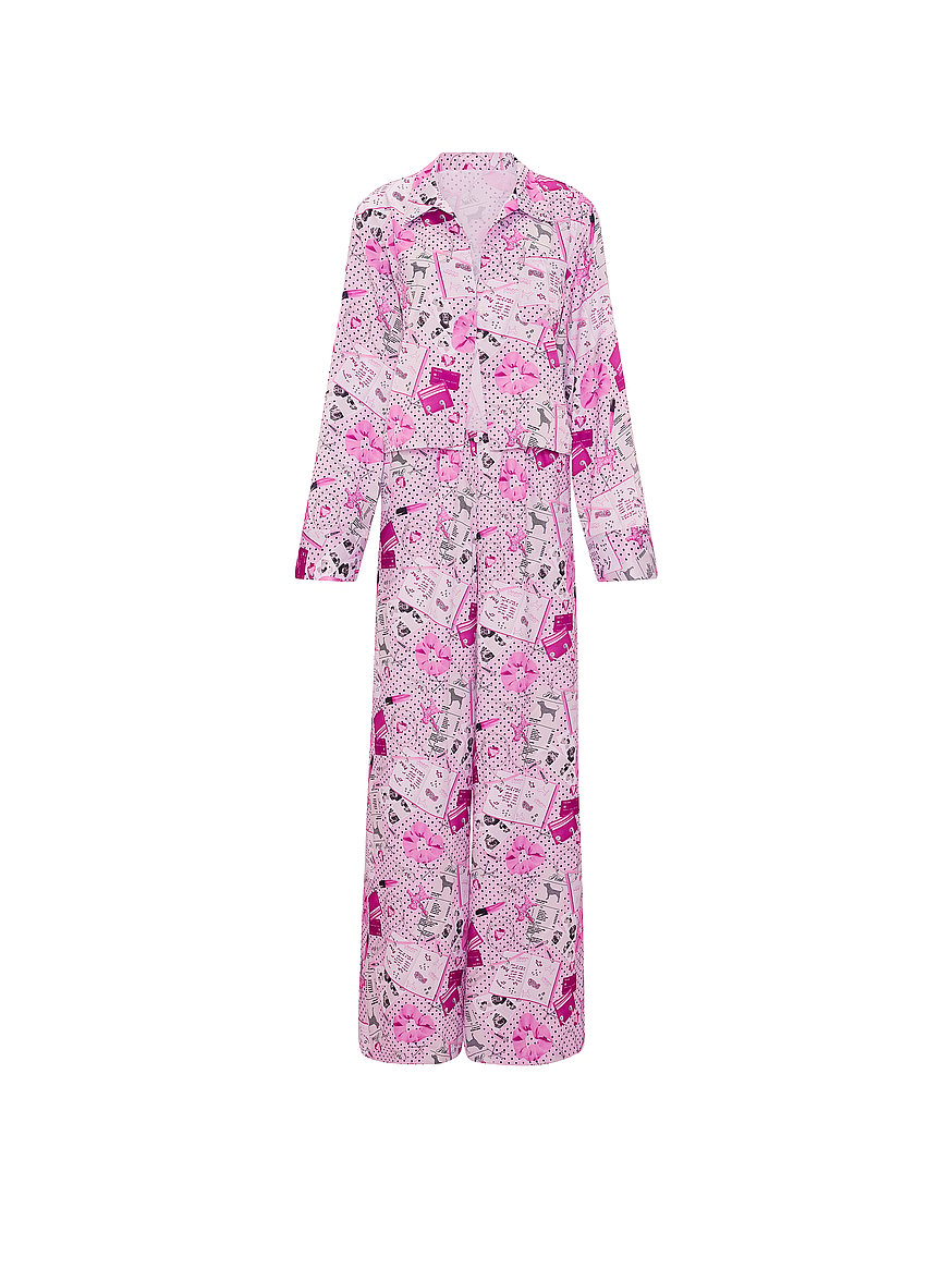 grwpink™ satin flyaway long sleeve & pants pajama set grwpink™ satin flyaway long sleeve & pants pajama set