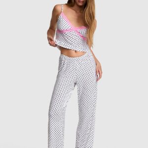 Home 24/7 lounge modal lace trim cami & pants pajama set