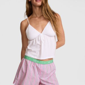 Home cotton boxy boyfriend pajama shorts