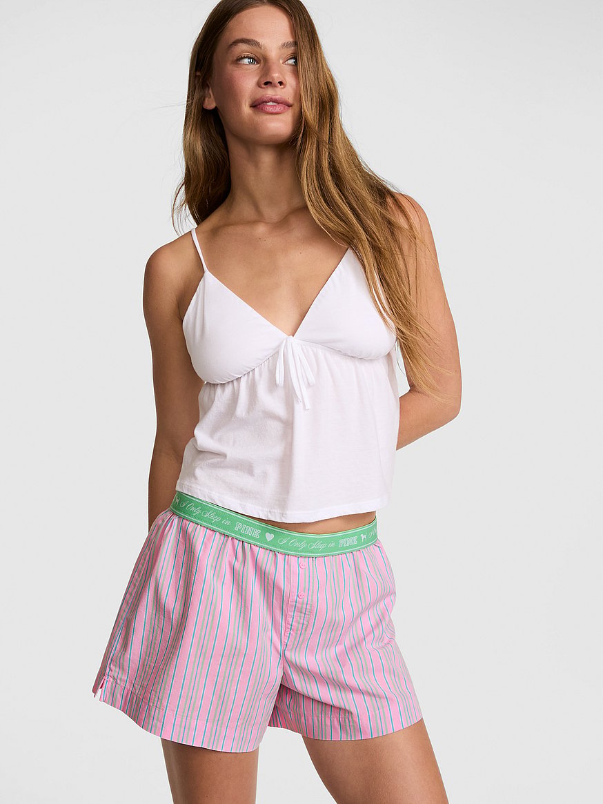 cotton boxy boyfriend pajama shorts cotton boxy boyfriend pajama shorts