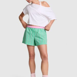 Home cotton boxy boyfriend pajama shorts