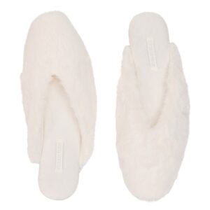 Витрина faux fur closed toe mule slippers