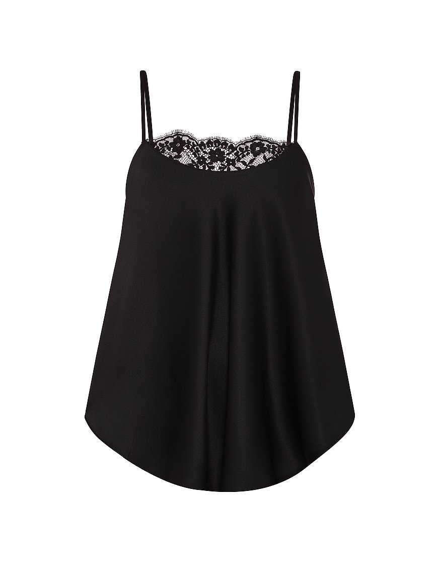 satin lace trim cami top satin lace trim cami top