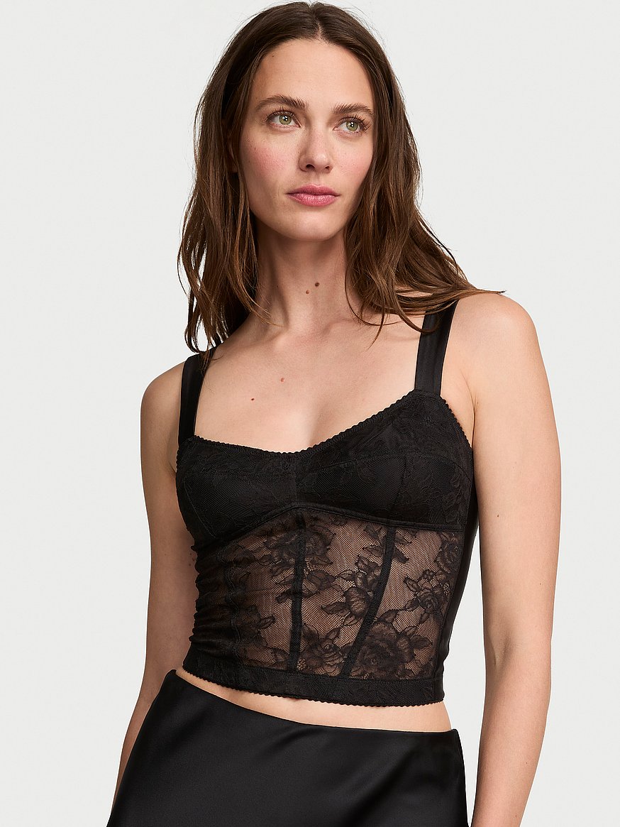 rose lace & satin bra top rose lace & satin bra top