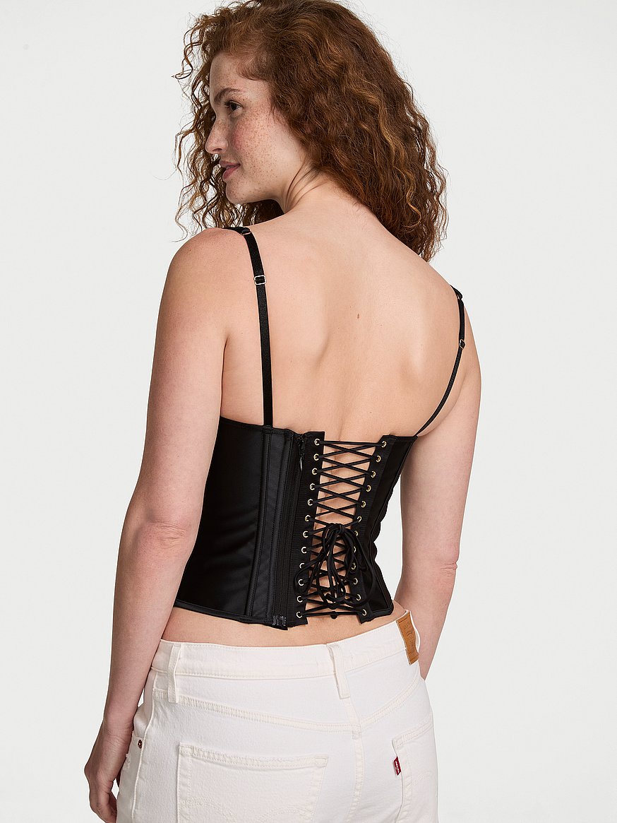 push up satin corset top push up satin corset top