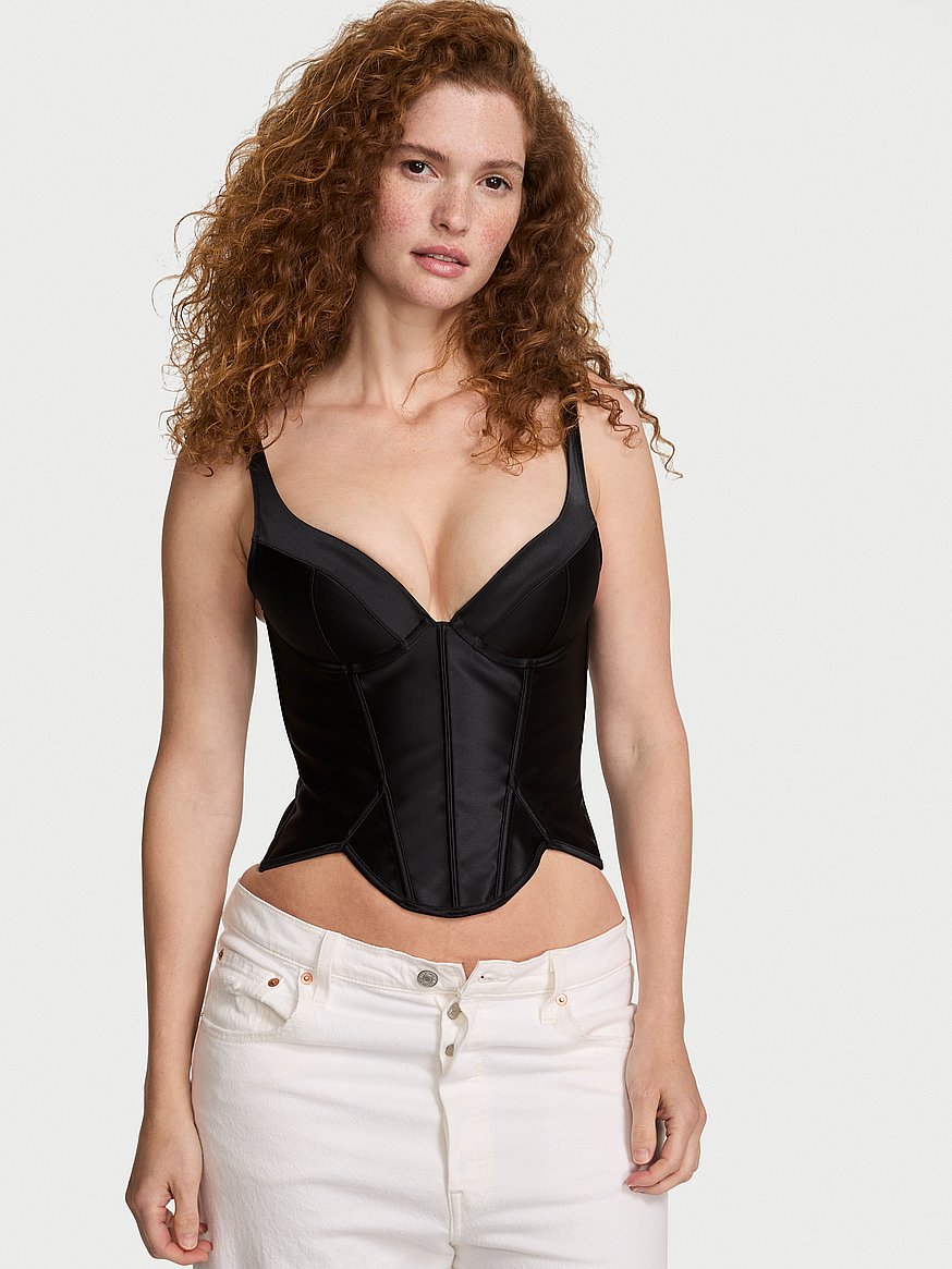 push up satin corset top push up satin corset top