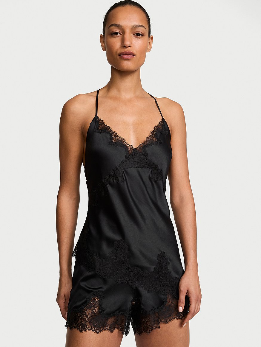 satin rose lace trim asymmetric cami top satin rose lace trim asymmetric cami top