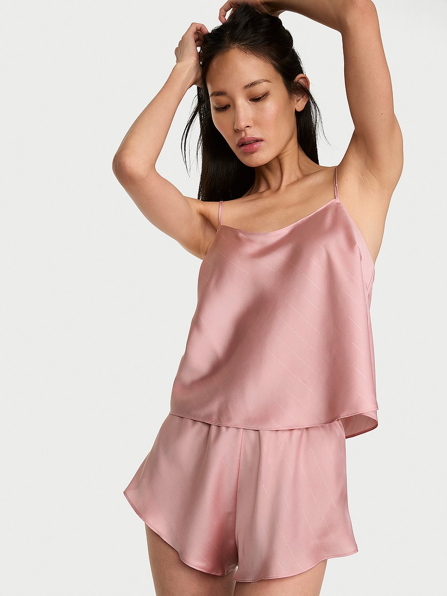satin open back cami & shorts set satin open back cami & shorts set
