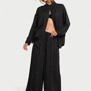 silky shine wide leg pant