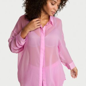 chiffon button front shirt