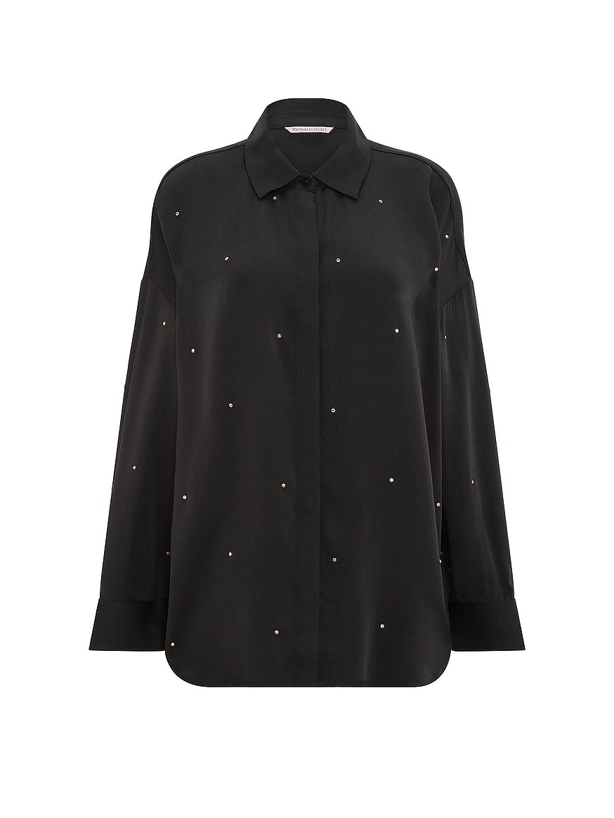 silky shine button front shirt silky shine button front shirt