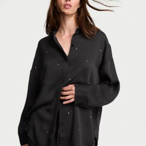 Витрина silky shine button front shirt