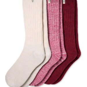 Home 3 pack rib knit slouchy crew socks