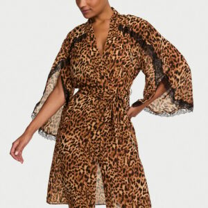 chiffon & lace midi robe