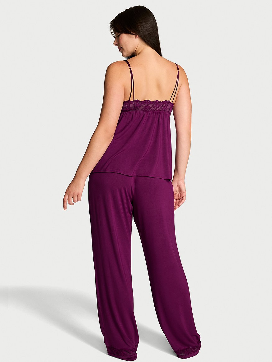 sosoft™ modal lace trim cami & pants set sosoft™ modal lace trim cami & pants set