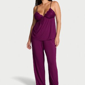 Витрина sosoft™ modal lace trim cami & pants set