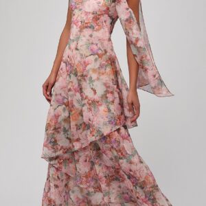 amara one shoulder tiered maxi dress
