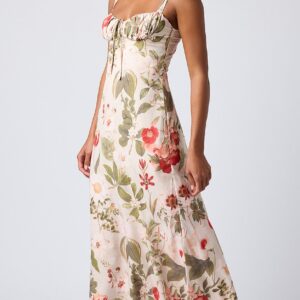 sally tie front midi dress