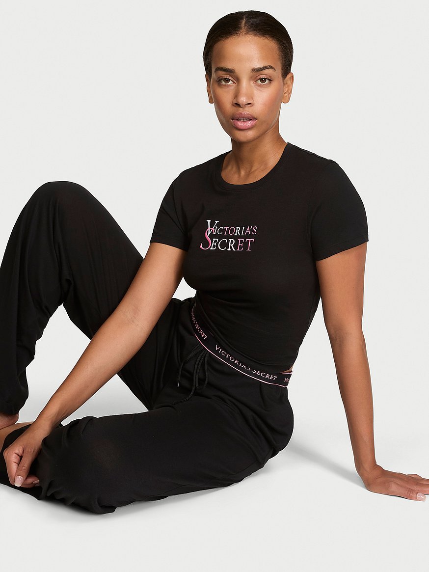 100% cotton tee long pajama set 100% cotton tee long pajama set