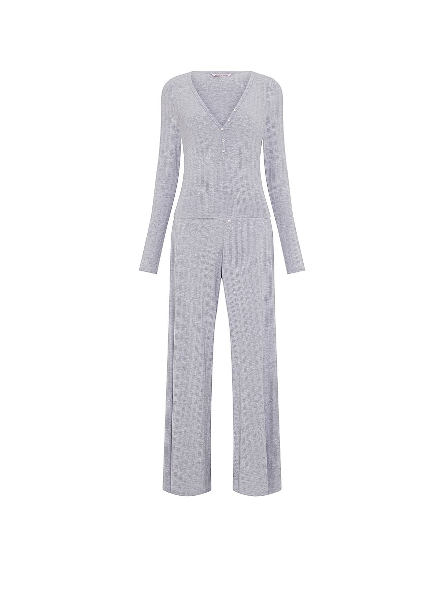 sosoft™ modal ultra fine henley top & pant set sosoft™ modal ultra fine henley top & pant set