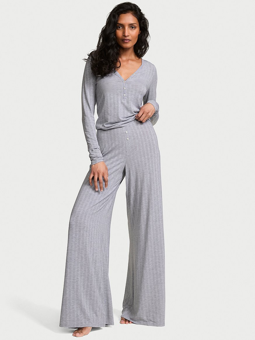 sosoft™ modal ultra fine henley top & pant set sosoft™ modal ultra fine henley top & pant set