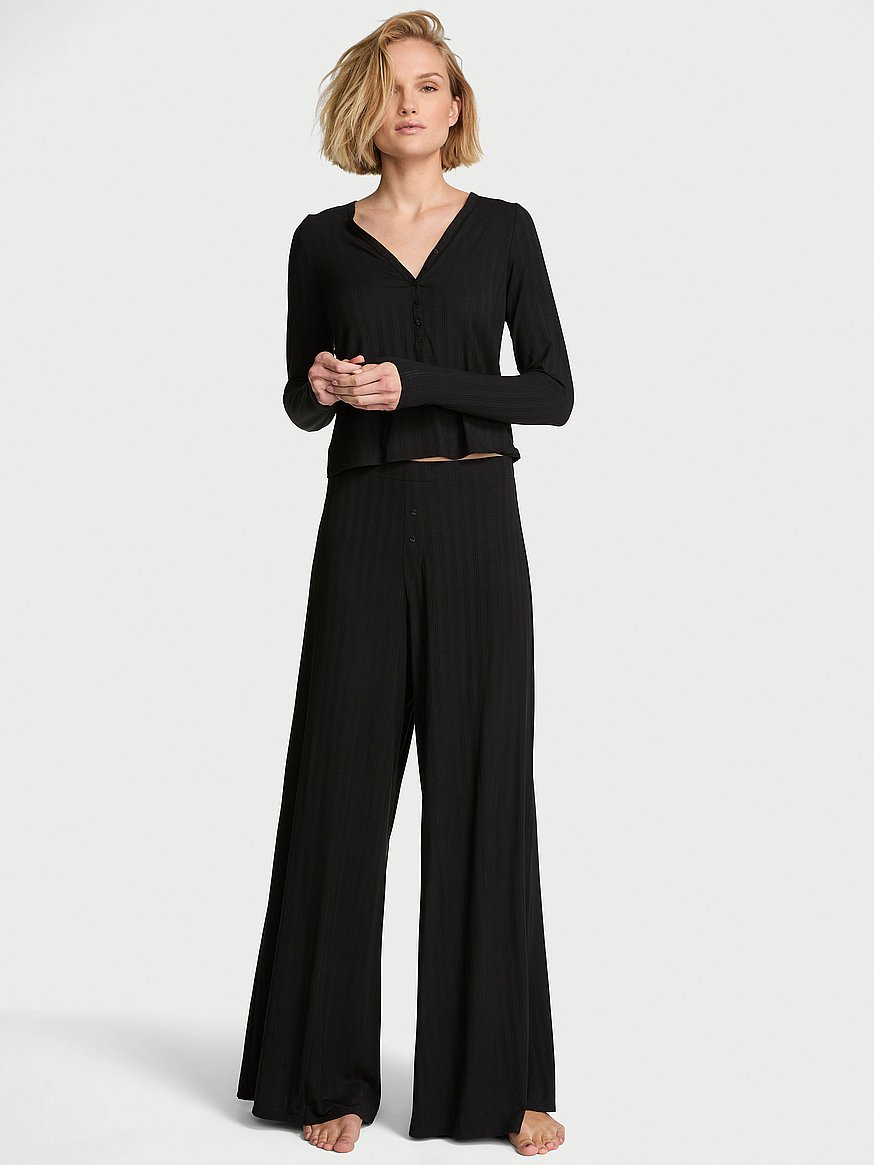sosoft™ modal ultra fine henley top & pant set sosoft™ modal ultra fine henley top & pant set