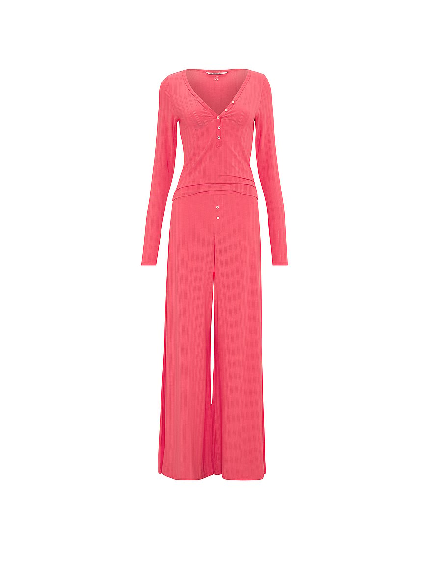 sosoft™ modal ultra fine henley top & pant set sosoft™ modal ultra fine henley top & pant set