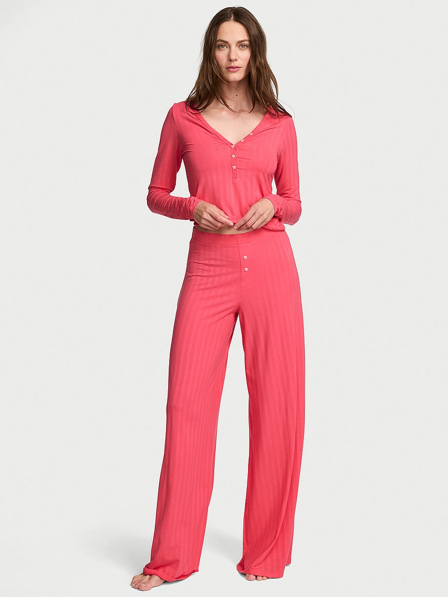 sosoft™ modal ultra fine henley top & pant set sosoft™ modal ultra fine henley top & pant set