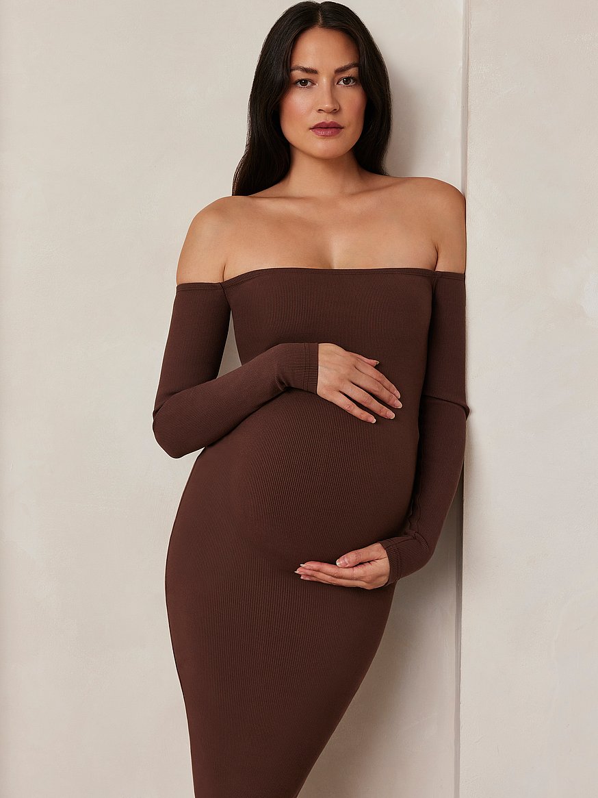sculpting rib off the shoulder dress sculpting rib off the shoulder dress