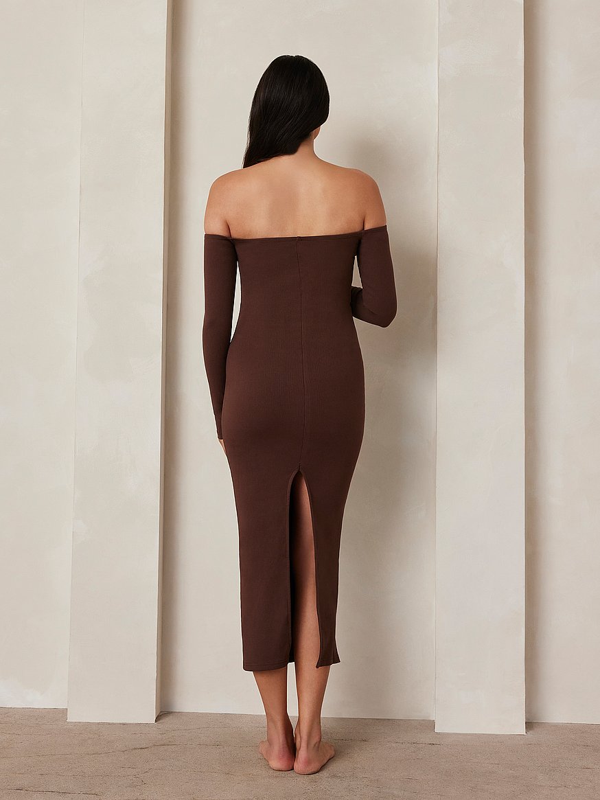 sculpting rib off the shoulder dress sculpting rib off the shoulder dress