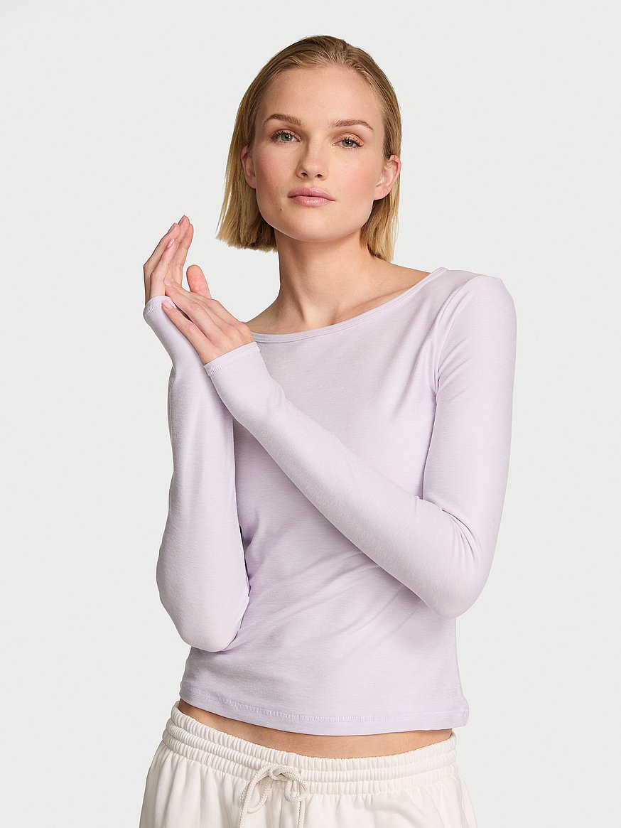 vsx new essential long sleeve open back tee vsx new essential long sleeve open back tee