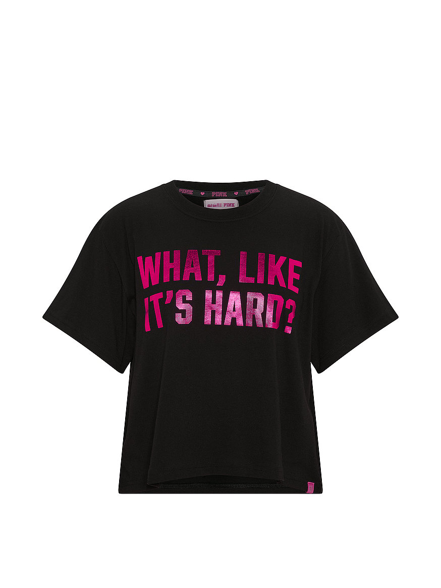 pink | elle campus cotton™ cropped tee pink | elle campus cotton™ cropped tee