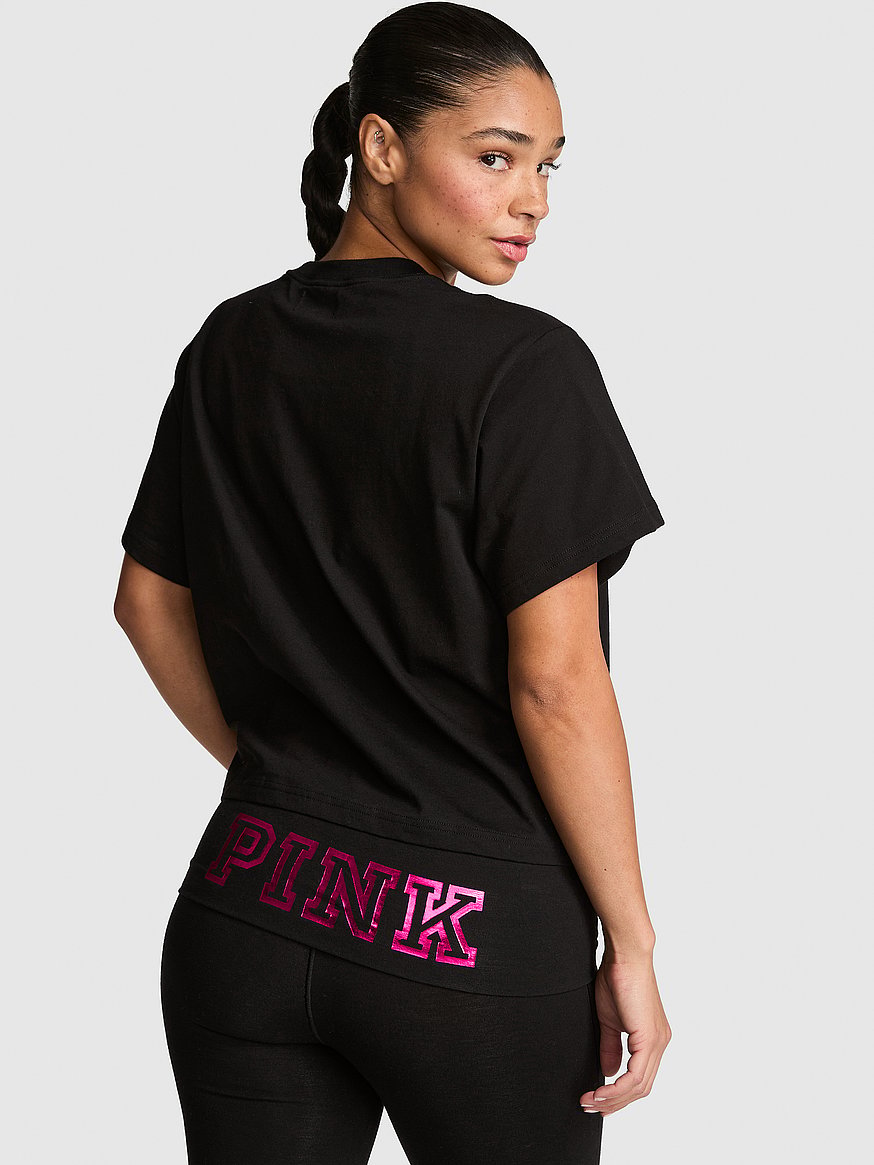 pink | elle campus cotton™ cropped tee pink | elle campus cotton™ cropped tee