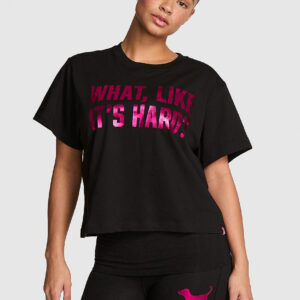 pink | elle campus cotton™ cropped tee