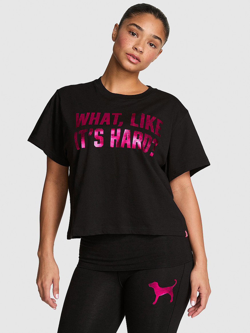 pink | elle campus cotton™ cropped tee pink | elle campus cotton™ cropped tee