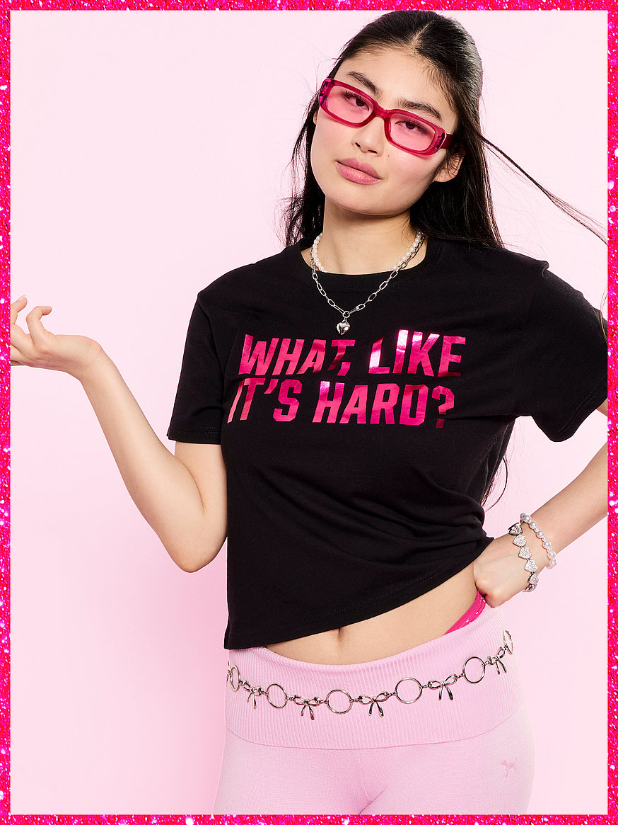 pink | elle campus cotton™ cropped tee pink | elle campus cotton™ cropped tee