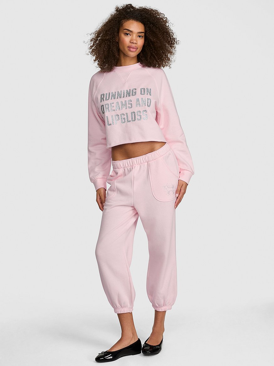 pink | elle campus fleece™ capri sweatpants pink | elle campus fleece™ capri sweatpants