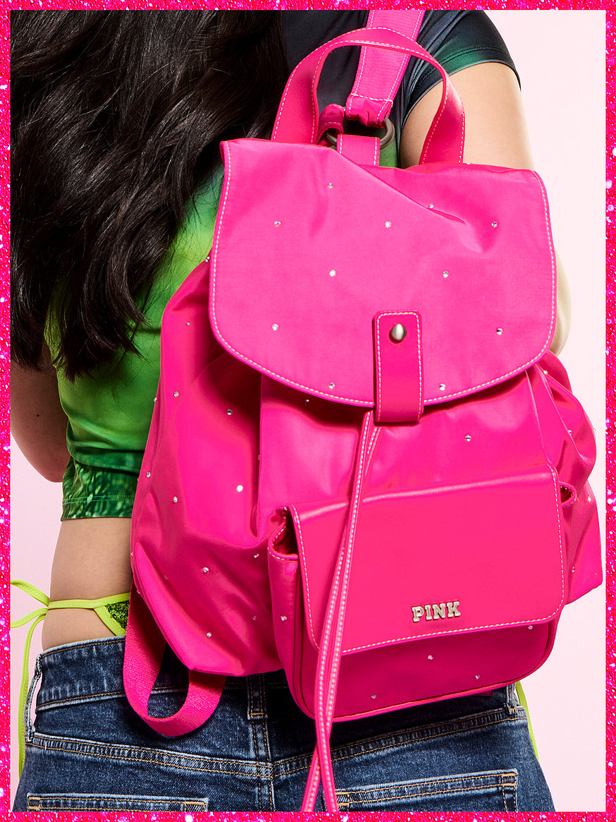 pink | elle nylon backpack pink | elle nylon backpack