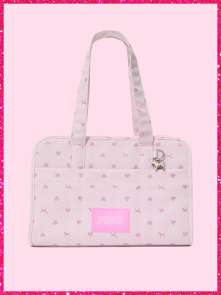 pink | elle jacquard dog carrier pink | elle jacquard dog carrier