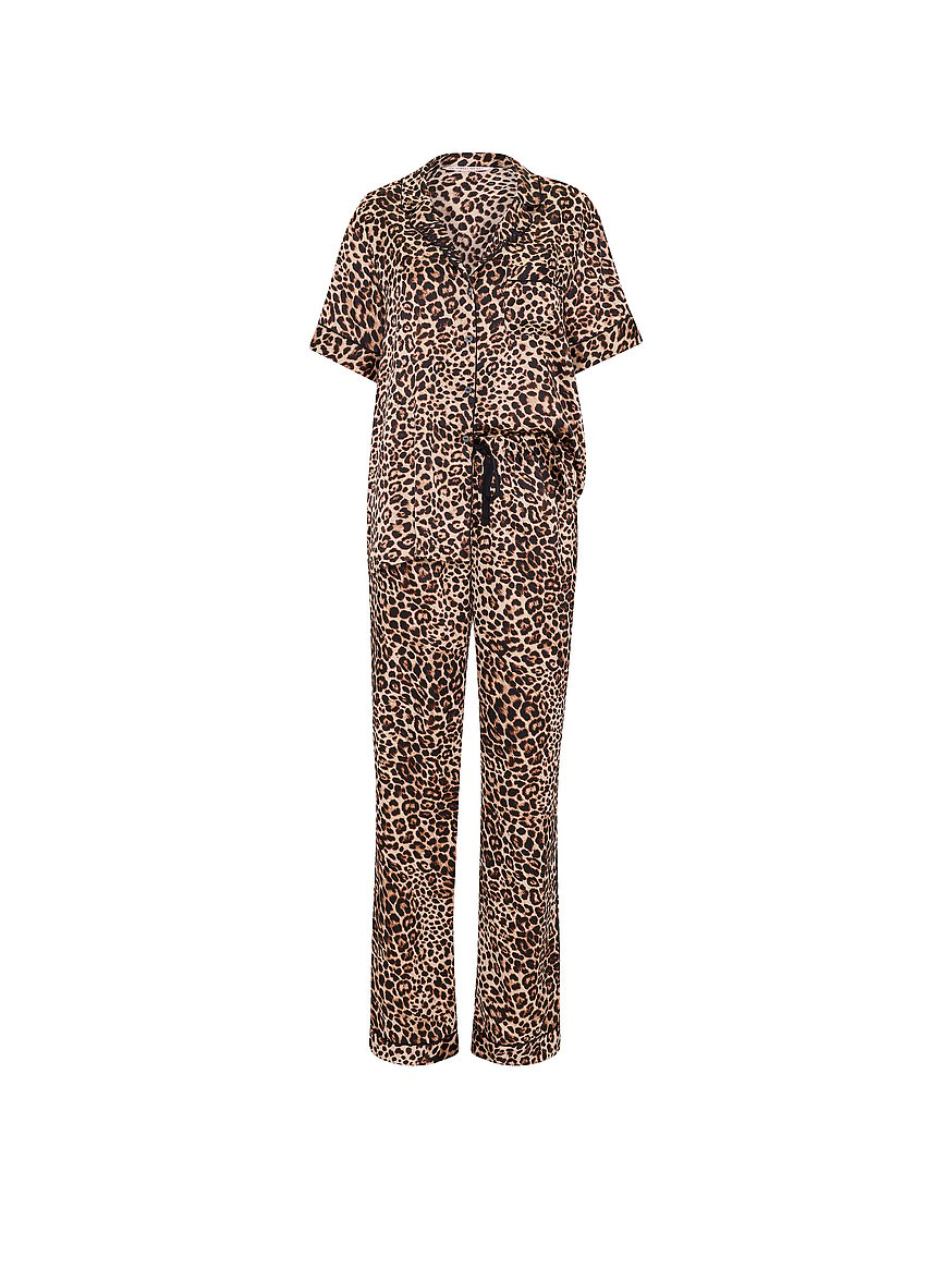 signature satin short sleeve long pajama set signature satin short sleeve long pajama set