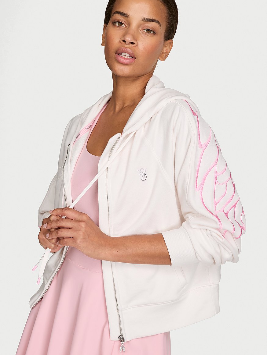 off duty terry crop full zip hoodie off duty terry crop full zip hoodie