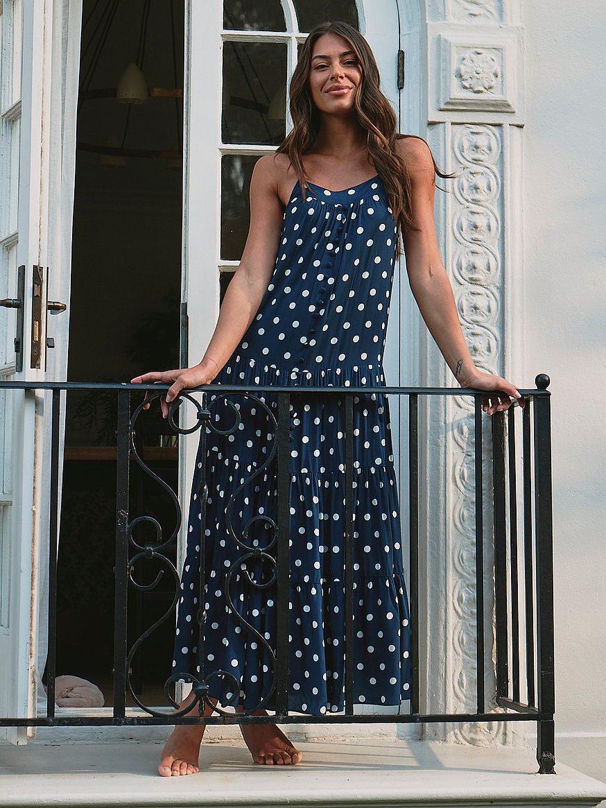 spot tiered maxi nightie spot tiered maxi nightie