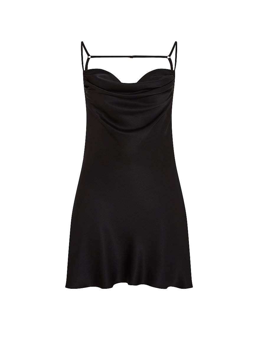 satin draped low back mini slip satin draped low back mini slip
