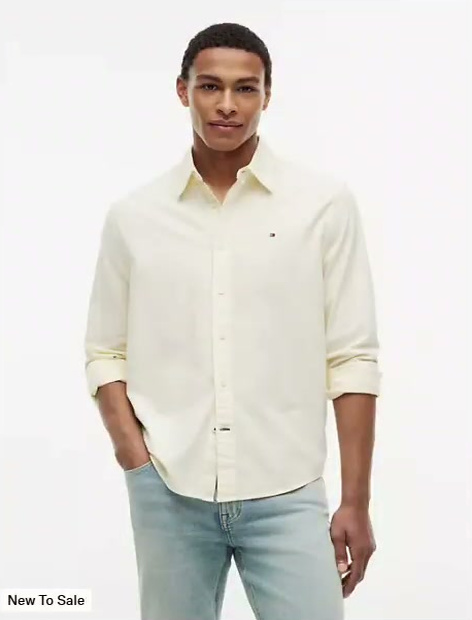 regular fit stripe stretch oxford shirt