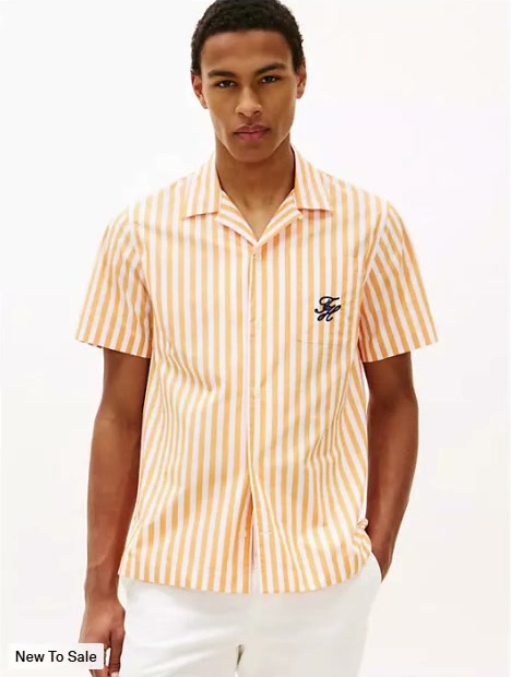 striped paper touch camp shirt