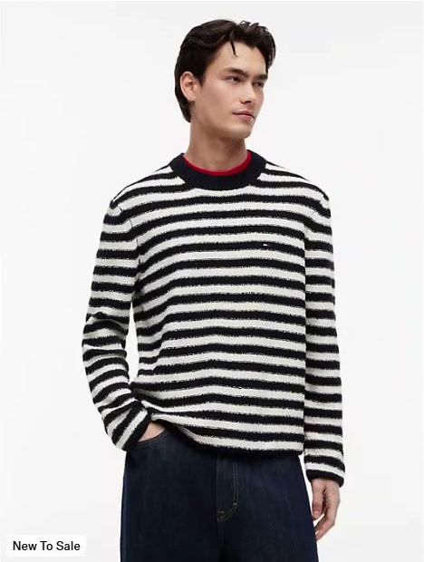 tommy jeans striped boucle sweater