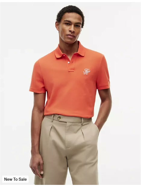 regular fit script monogram pique polo
